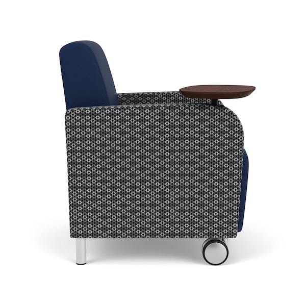 Siena Guest Chair W/ Swivel Tablet And Brushed Steel Legs,MD Ink Back,MD Ink Seat,RS Echo Panels